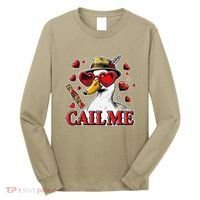 Call Me Valentines Duck Hunting Lover For Hunter Long Sleeve Shirt thumb 0