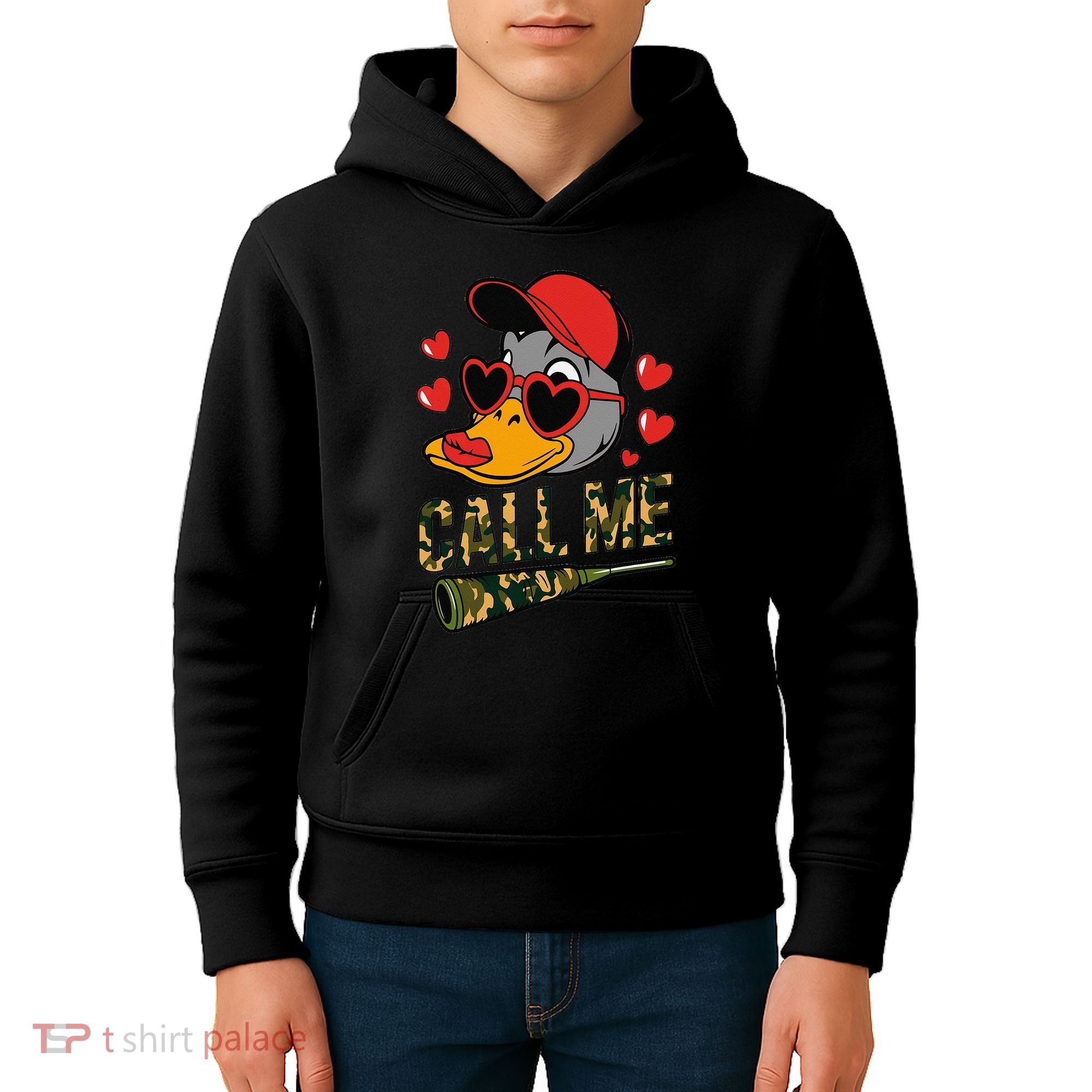 Call Me Valentines Duck Hunting Lover For Hunter Kids Hoodie