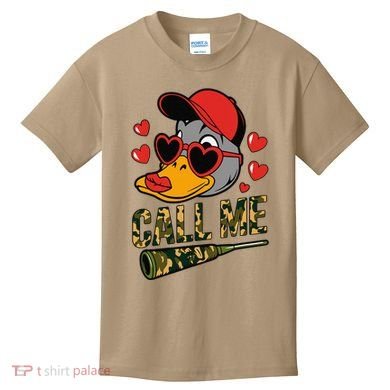 Call Me Valentines Duck Hunting Lover For Hunter Kids T-Shirt