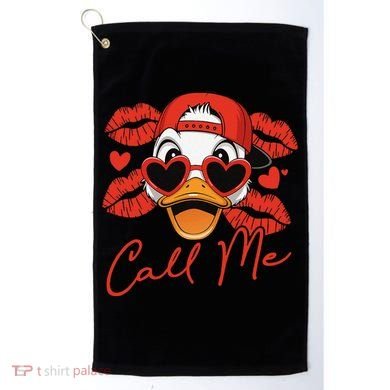 Call Me Valentines Duck Hunting Lover For Hunter Golf Towel