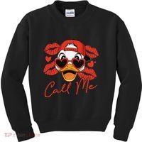 Call Me Valentines Duck Hunting Lover For Hunter Kids Sweatshirt thumb 0