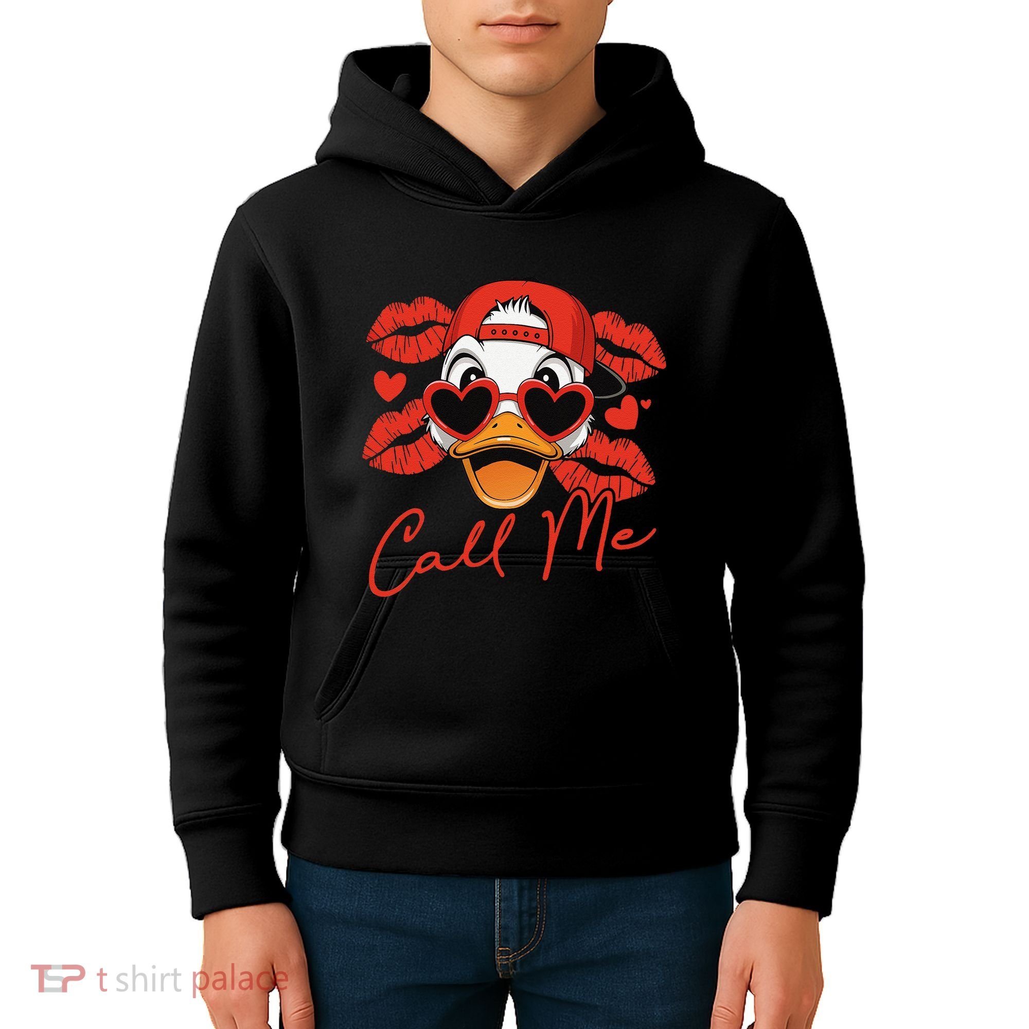 Call Me Valentines Duck Hunting Lover For Hunter Kids Hoodie