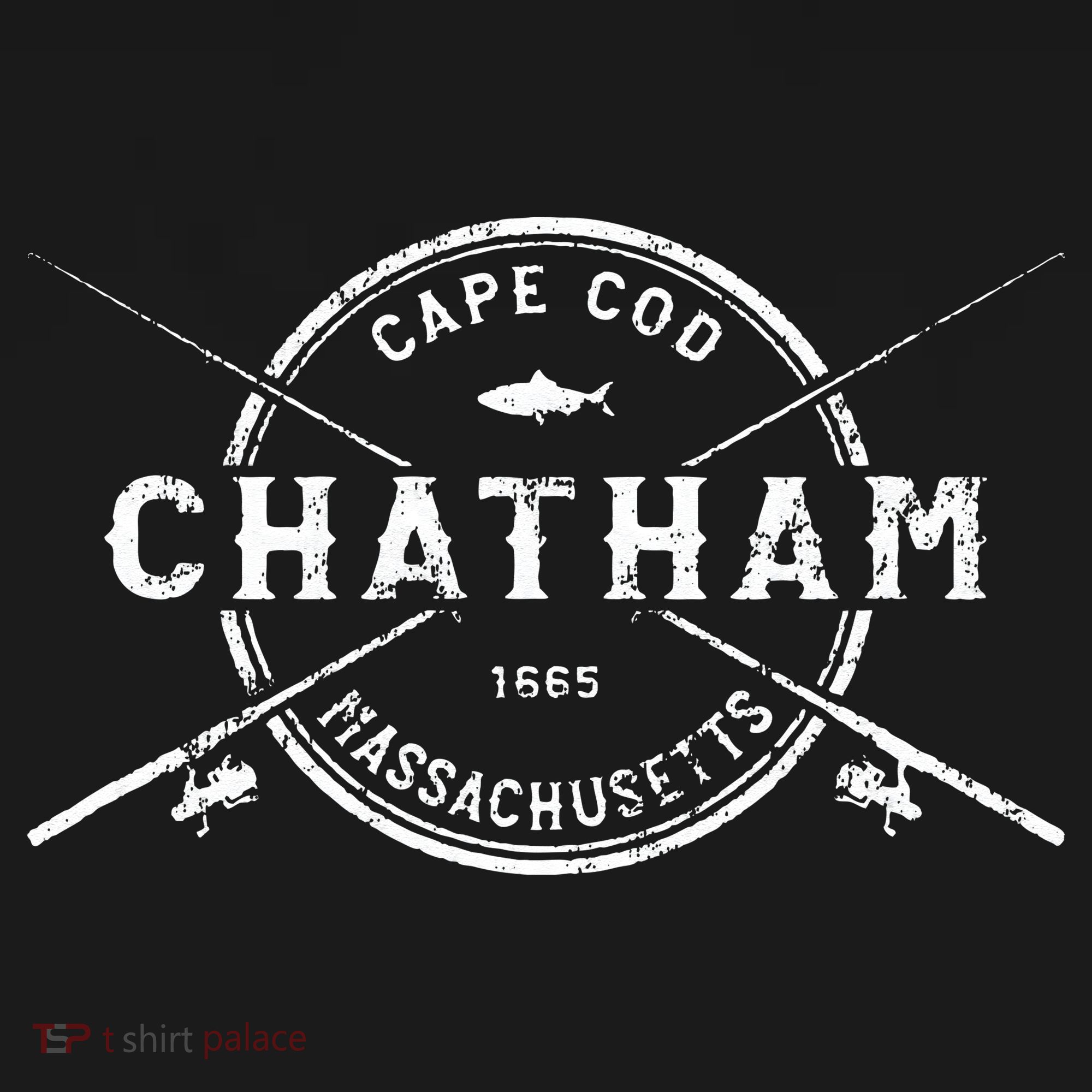 Chatham MA Vintage Crossed Fishing Rods T-Shirt