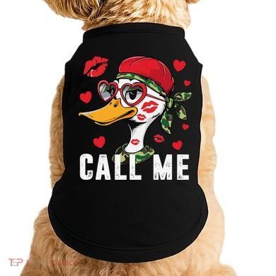 Call Me Valentines Duck Hunting Lover For Hunter Doggie Tank