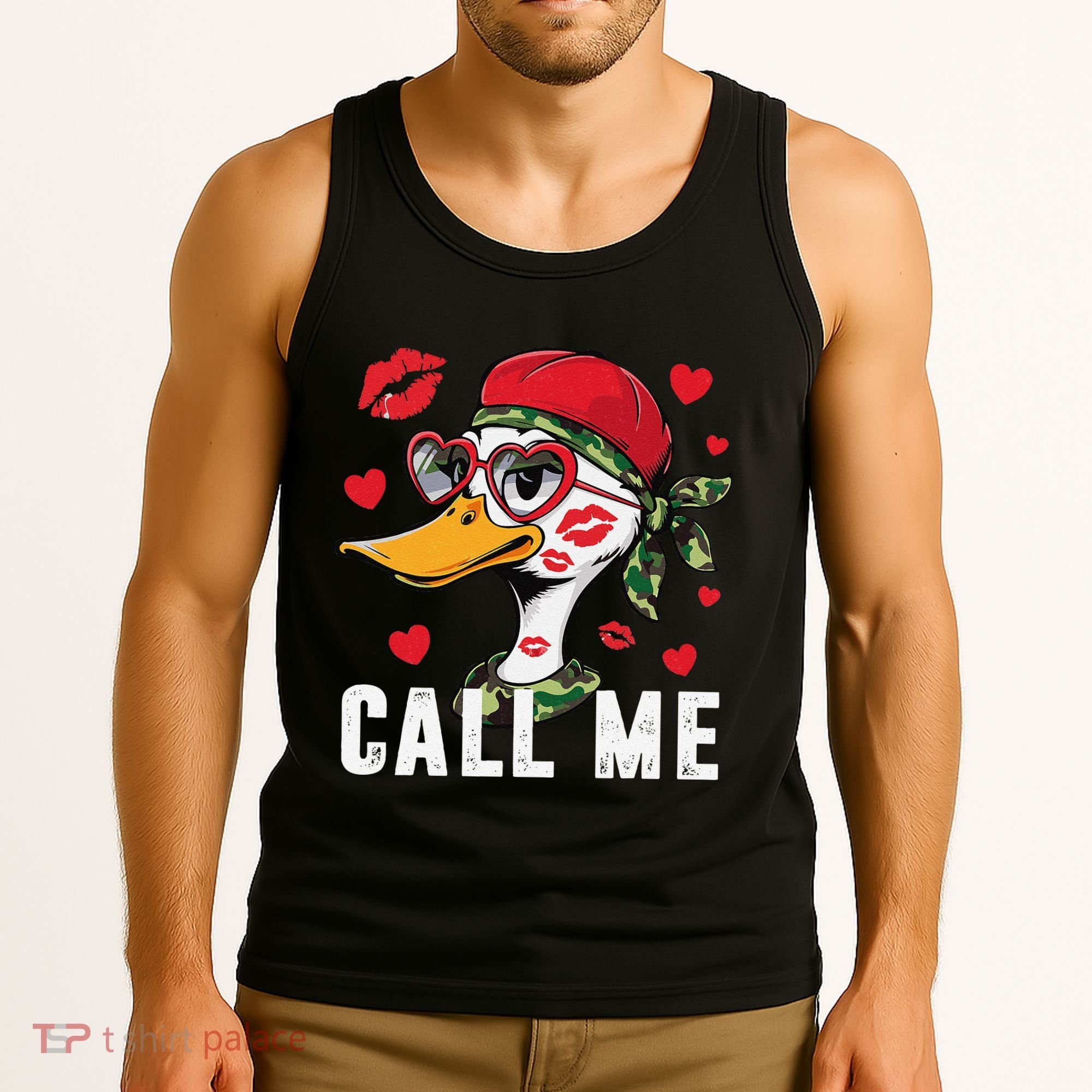 Call Me Valentines Duck Hunting Lover For Hunter Tank Top