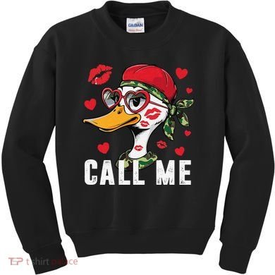 Call Me Valentines Duck Hunting Lover For Hunter Kids Sweatshirt