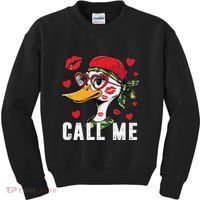 Call Me Valentines Duck Hunting Lover For Hunter Kids Sweatshirt thumb 0