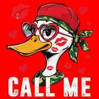 Call Me Valentines Duck Hunting Lover For Hunter Santa Hat thumb 1