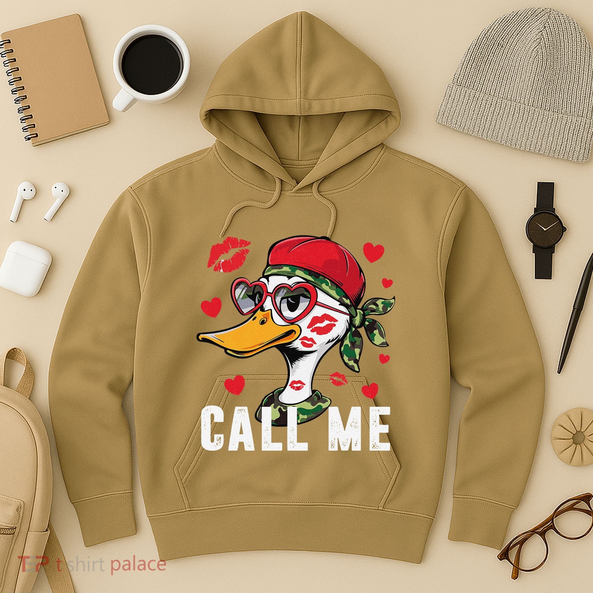 Call Me Valentines Duck Hunting Lover For Hunter Hoodie