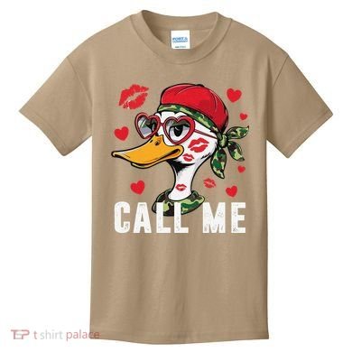 Call Me Valentines Duck Hunting Lover For Hunter Kids T-Shirt