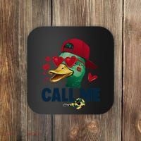 Call Me Valentines Duck Hunting Lover Funny Hunter Coaster thumb 0