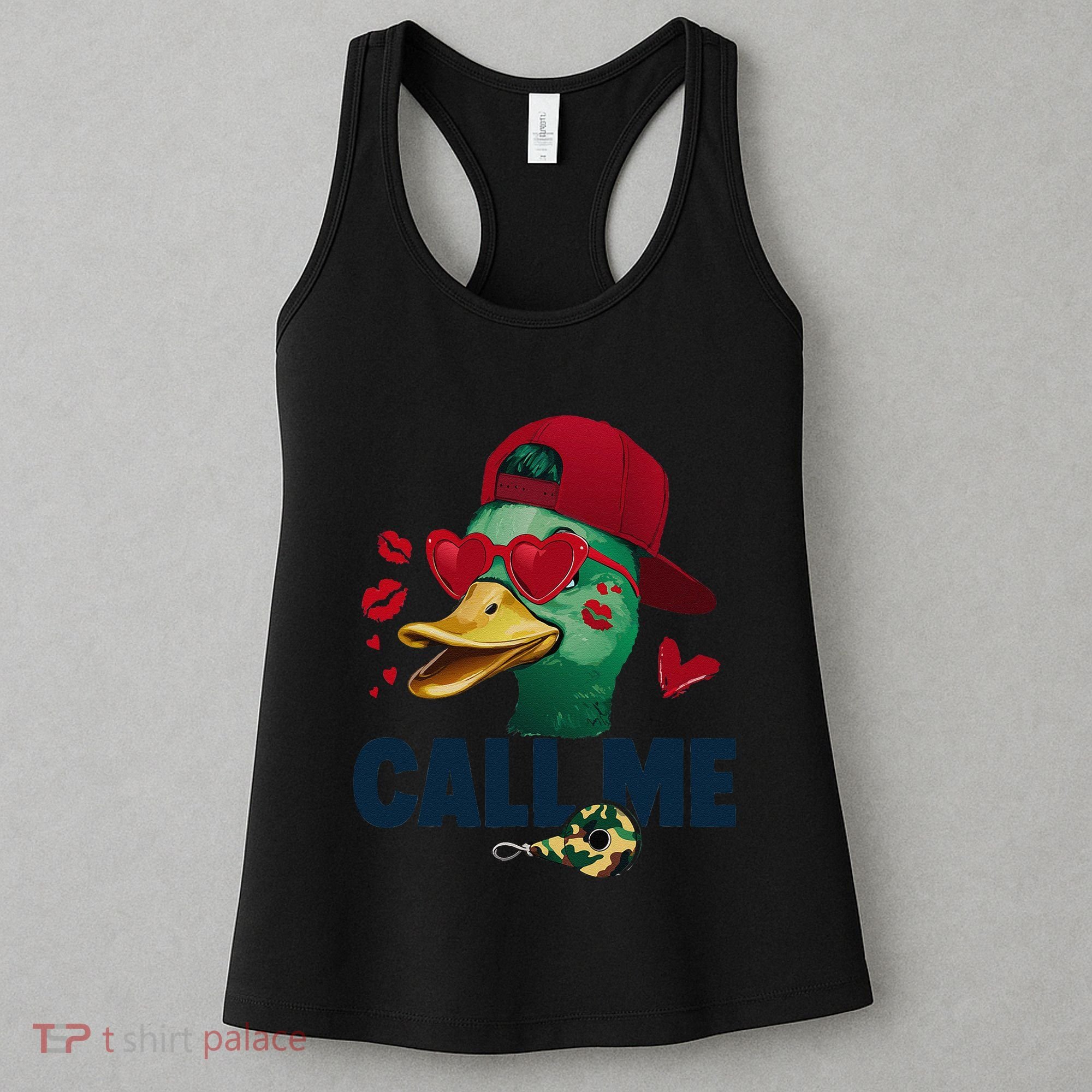 Call Me Valentines Duck Hunting Lover Funny Hunter Women's Tank Top