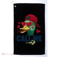 Call Me Valentines Duck Hunting Lover Funny Hunter Golf Towel thumb 0