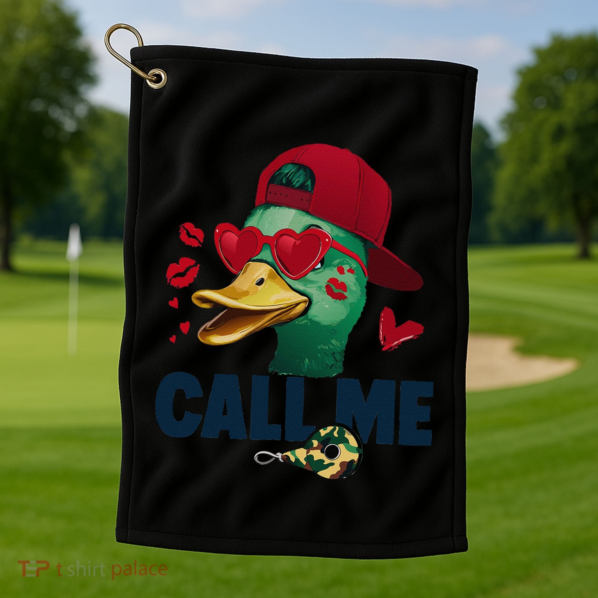 Call Me Valentines Duck Hunting Lover Funny Hunter Golf Towel