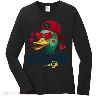 Call Me Valentines Duck Hunting Lover Funny Hunter Women's Long Sleeve Shirt