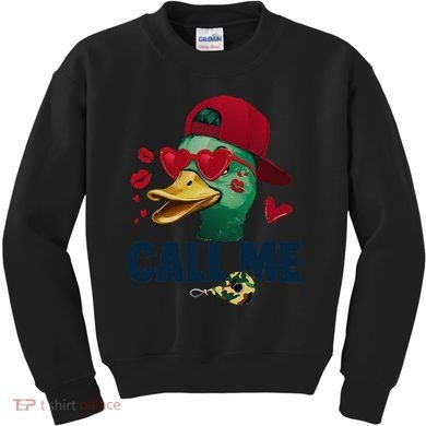Call Me Valentines Duck Hunting Lover Funny Hunter Kids Sweatshirt