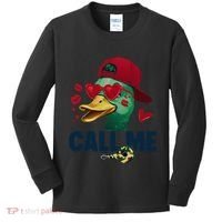 Call Me Valentines Duck Hunting Lover Funny Hunter Kids Long Sleeve Shirt thumb 0