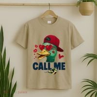 Call Me Valentines Duck Hunting Lover Funny Hunter T-Shirt thumb 2