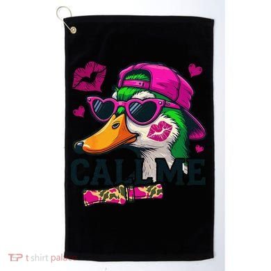 Call Me Valentines Duck Hunting Lover For Hunter Golf Towel