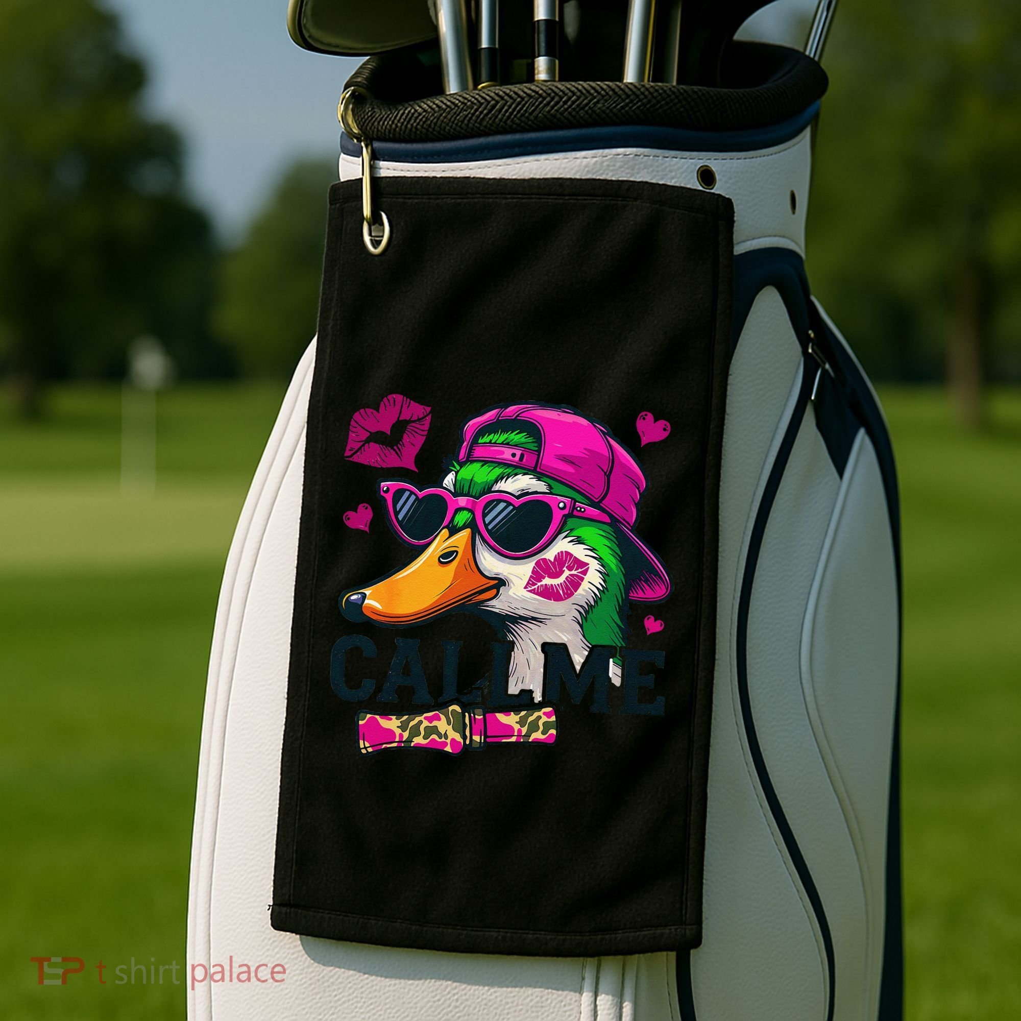 Call Me Valentines Duck Hunting Lover For Hunter Golf Towel