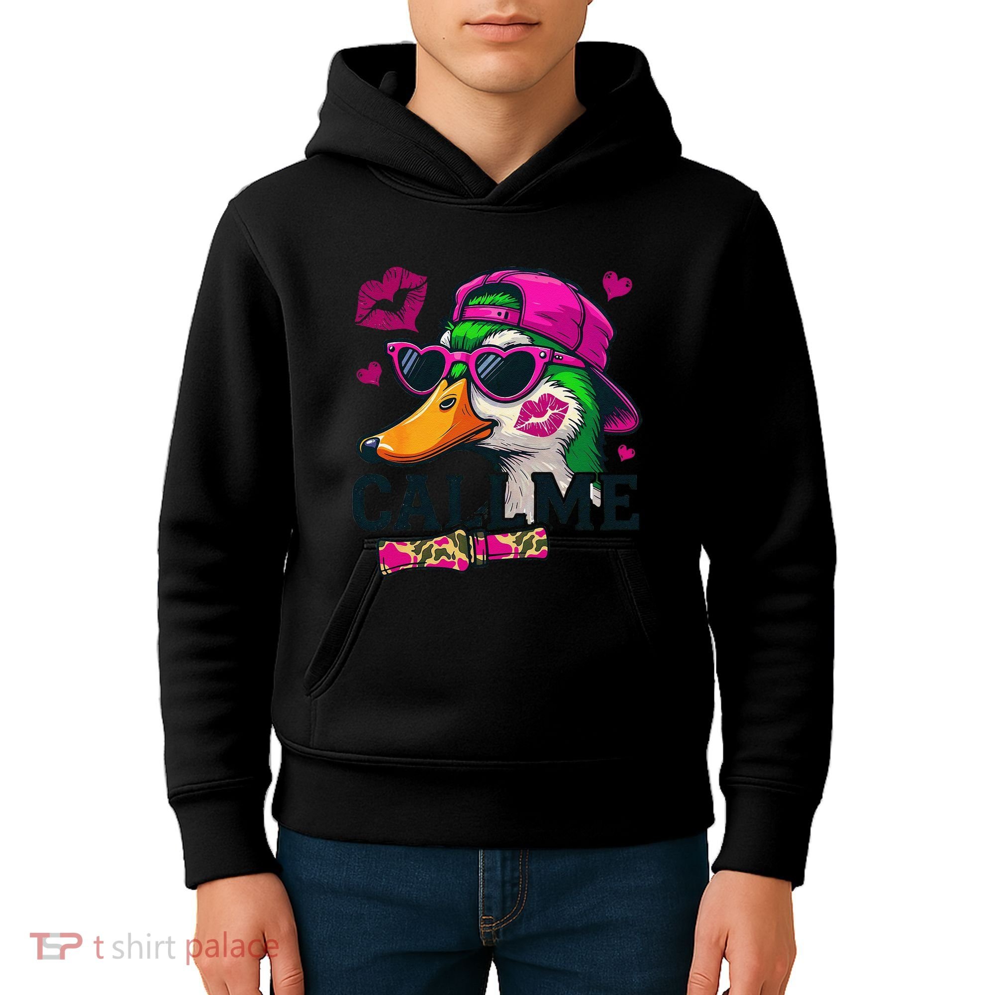 Call Me Valentines Duck Hunting Lover For Hunter Kids Hoodie