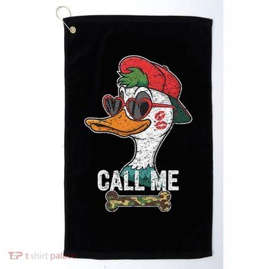 Call Me Valentines Duck Hunting Lover For Hunter Golf Towel