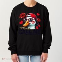 Call Me Valentines Duck Hunting Lover For Hunter Women's Sweatshirt thumb 0