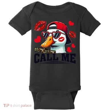 Call Me Valentines Duck Hunting Lover For Hunter Baby Bodysuit