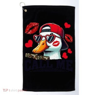 Call Me Valentines Duck Hunting Lover For Hunter Golf Towel