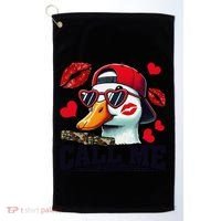 Call Me Valentines Duck Hunting Lover For Hunter Golf Towel thumb 0