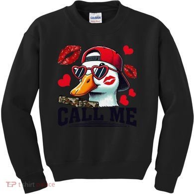 Call Me Valentines Duck Hunting Lover For Hunter Kids Sweatshirt