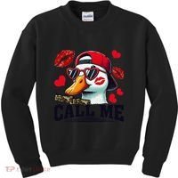 Call Me Valentines Duck Hunting Lover For Hunter Kids Sweatshirt thumb 0