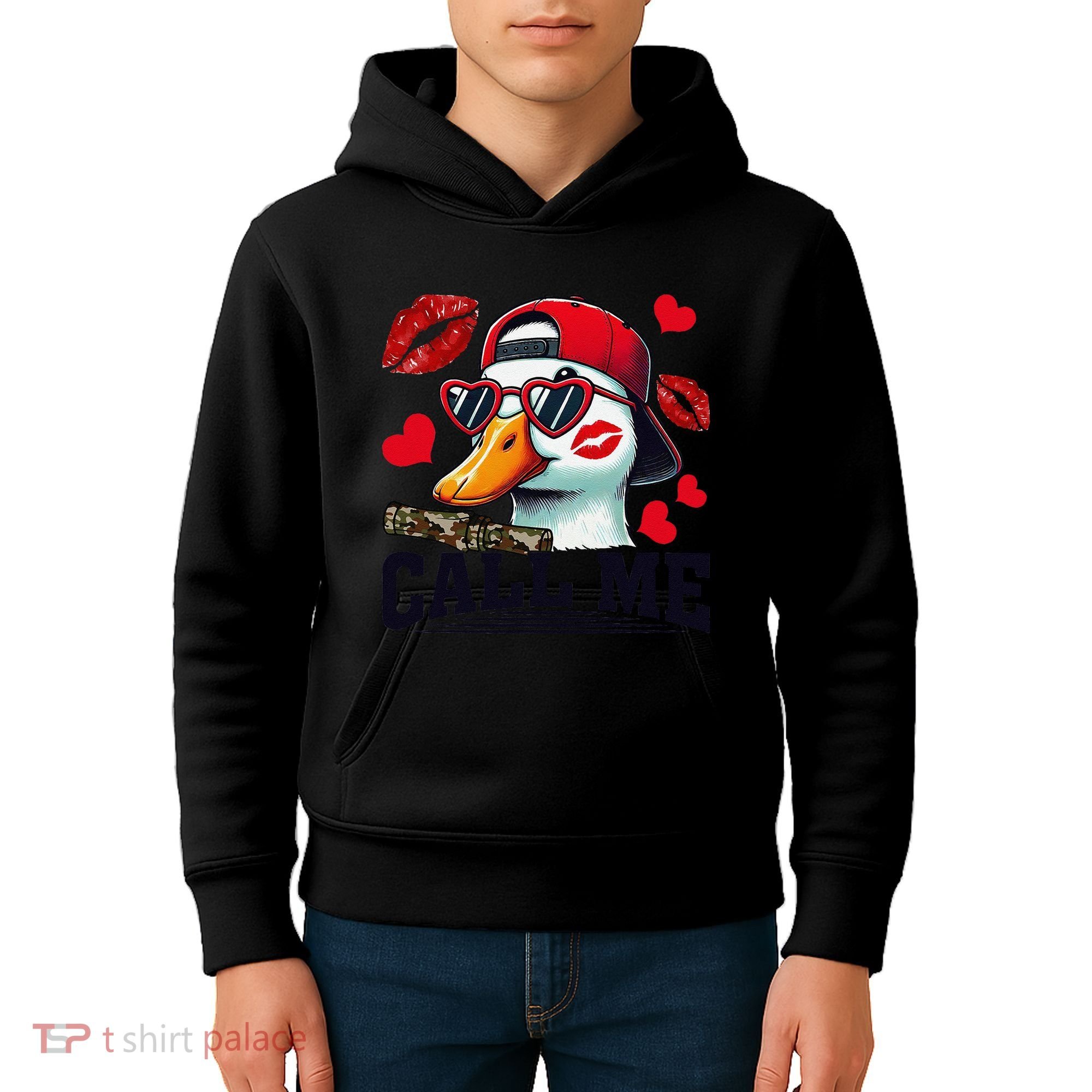 Call Me Valentines Duck Hunting Lover For Hunter Kids Hoodie
