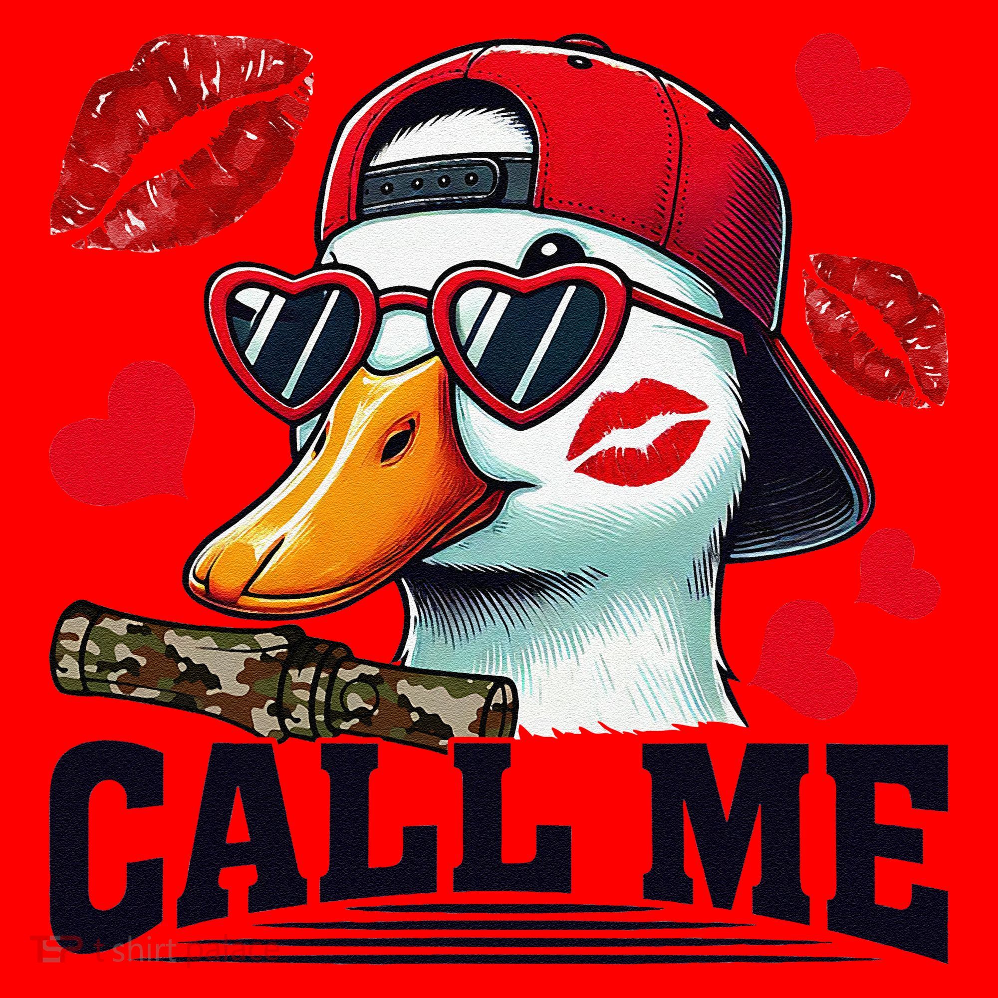 Call Me Valentines Duck Hunting Lover For Hunter Santa Hat