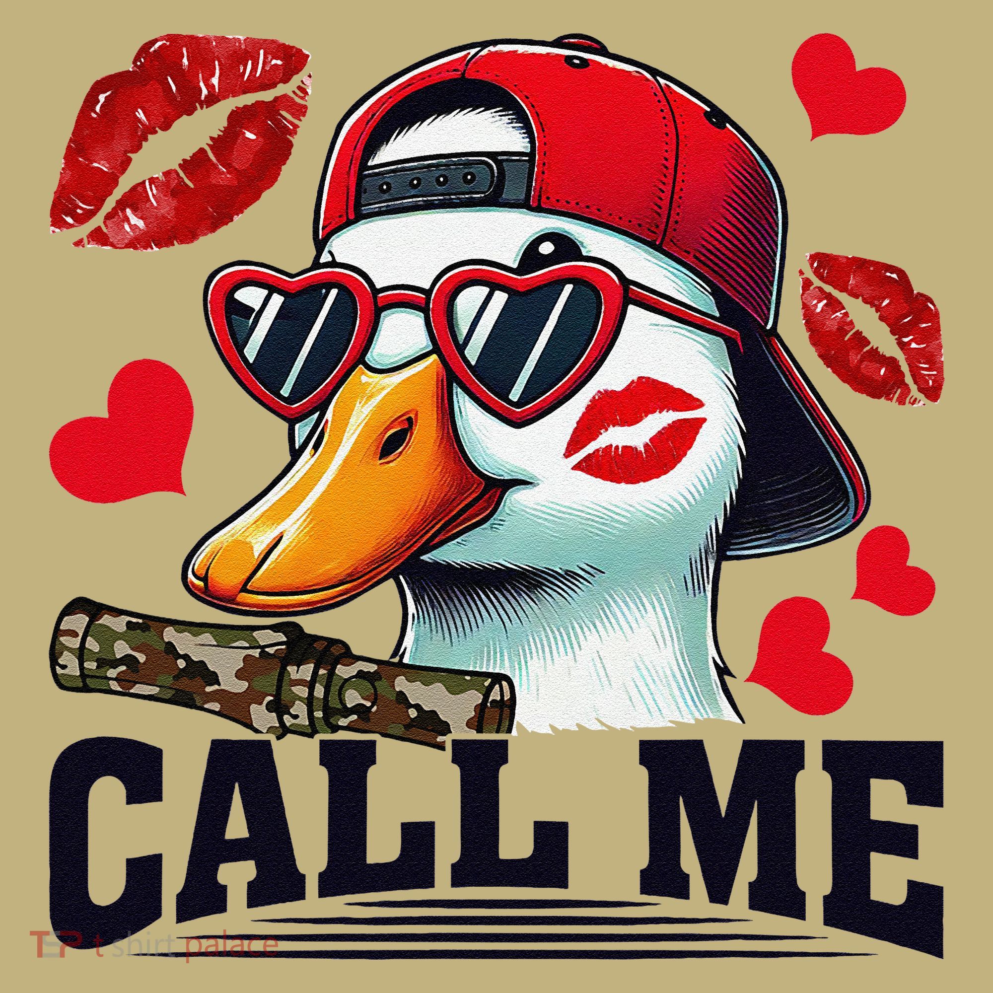 Call Me Valentines Duck Hunting Lover For Hunter Kids T-Shirt