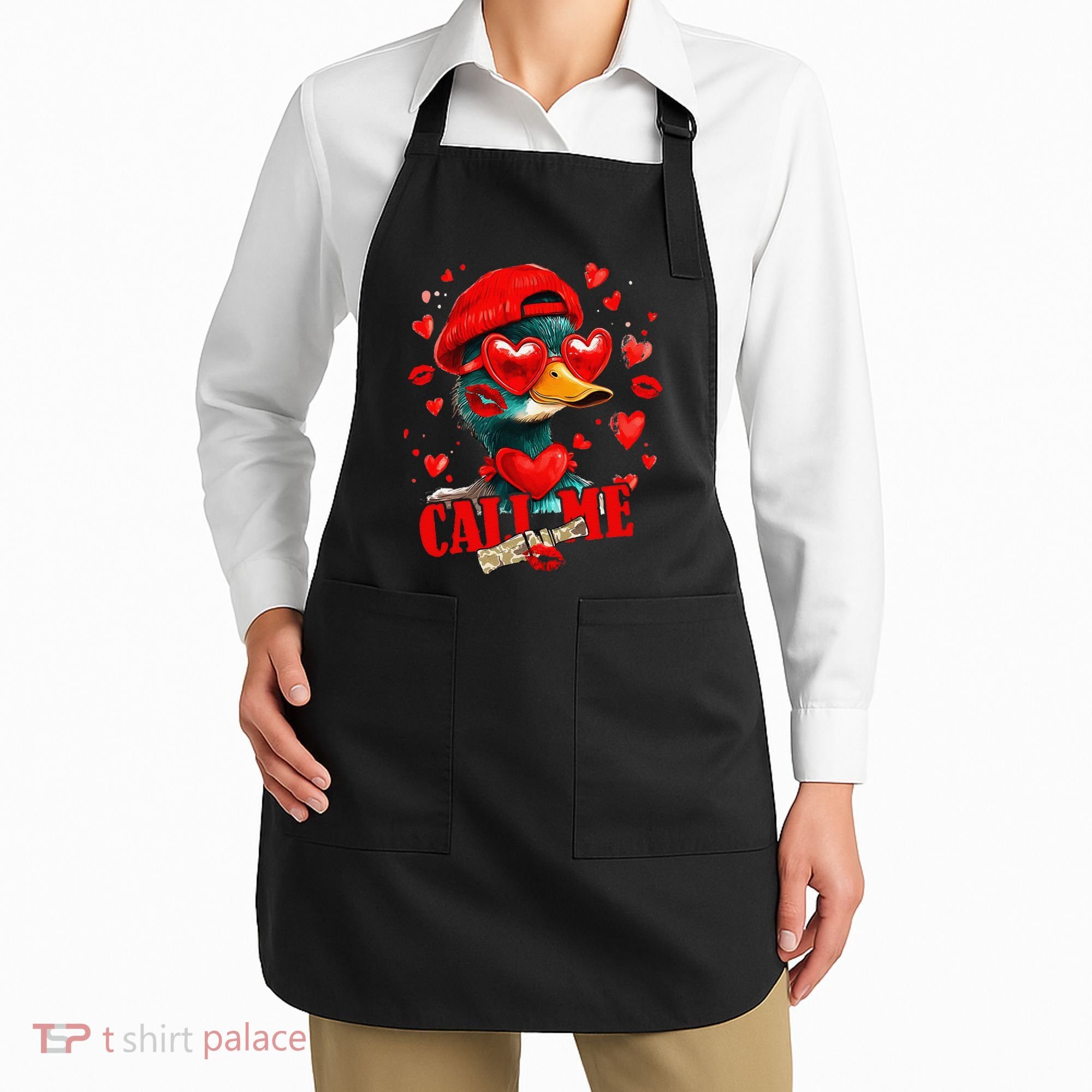 Call Me Valentines Duck Hunting Lover For Hunter Apron