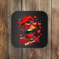 Call Me Valentines Duck Hunting Lover For Hunter Coaster thumb 0