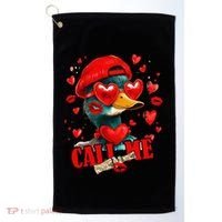 Call Me Valentines Duck Hunting Lover For Hunter Golf Towel thumb 0