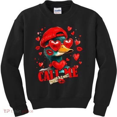 Call Me Valentines Duck Hunting Lover For Hunter Kids Sweatshirt