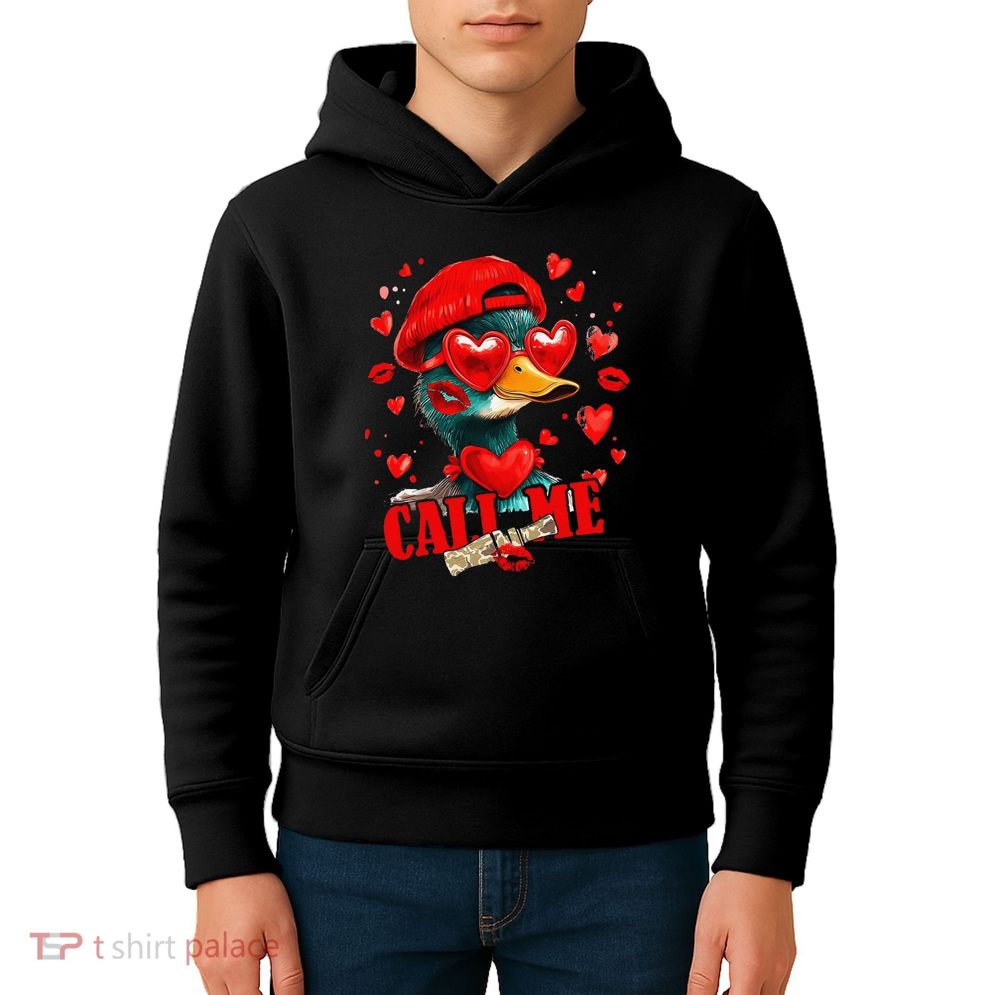 Call Me Valentines Duck Hunting Lover For Hunter Kids Hoodie
