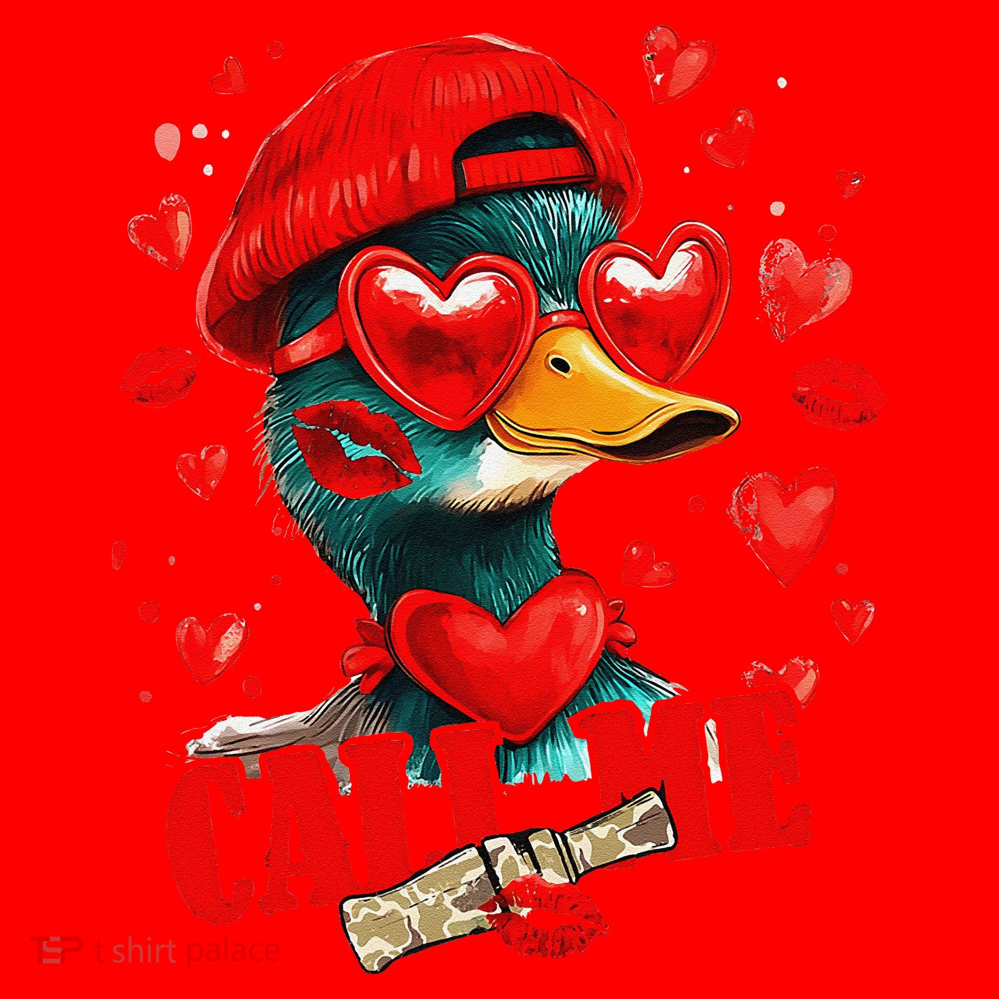 Call Me Valentines Duck Hunting Lover For Hunter Santa Hat