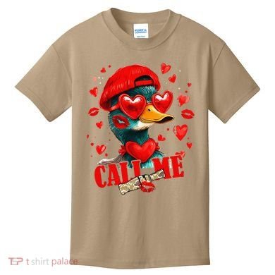 Call Me Valentines Duck Hunting Lover For Hunter Kids T-Shirt