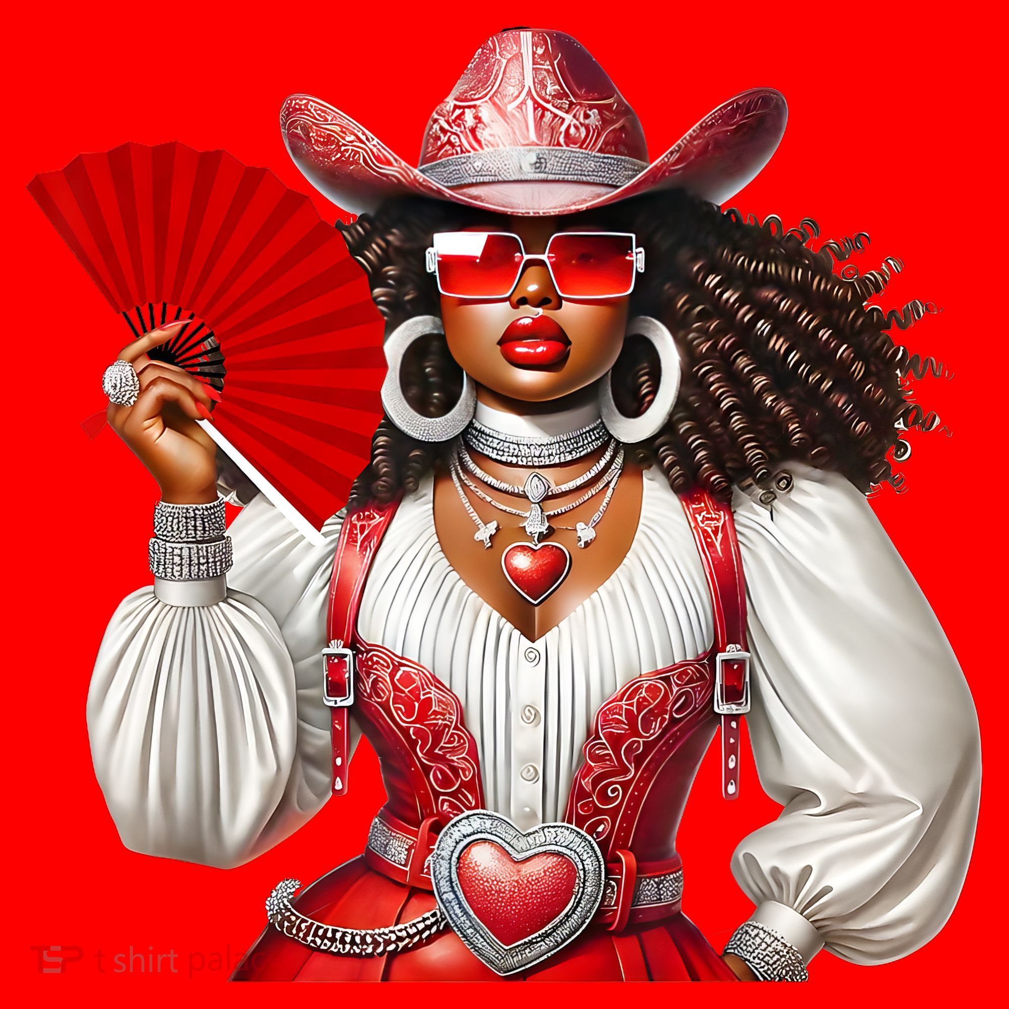Cowgirl Melanin Western Country  Santa Hat