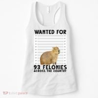Capybara Mugshot Wanted For 93 Felonies Across The Country Women's Tank Top thumb 0