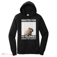Capybara Mugshot Wanted For 93 Felonies Across The Country Women's Hoodie thumb 0