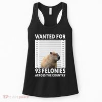 Capybara Mugshot Wanted For 93 Felonies Across The Country Women's Tank Top thumb 0