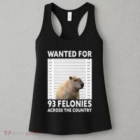 Capybara Mugshot Wanted For 93 Felonies Across The Country Women's Tank Top thumb 3