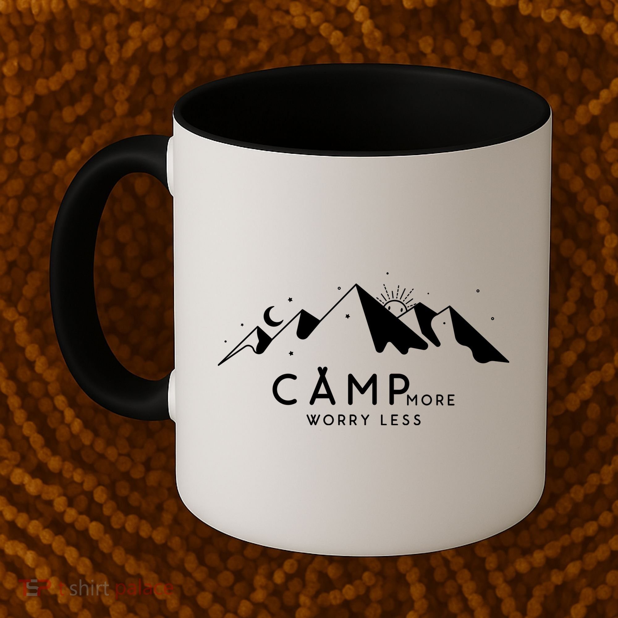 Camp More Worry Less Mountain Nature Coffee Mug