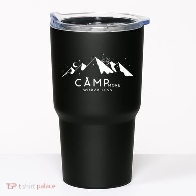 Camp More Worry Less Mountain Nature Tumbler