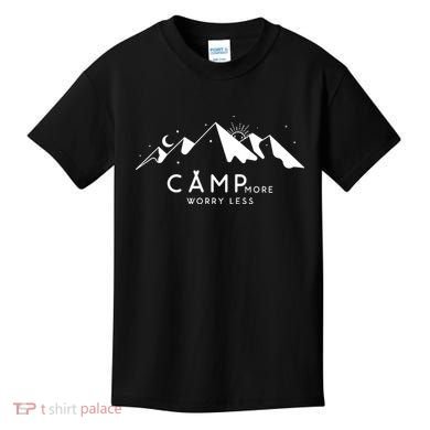 Camp More Worry Less Mountain Nature Kids T-Shirt